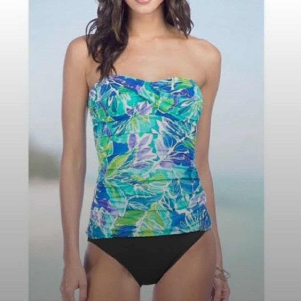 LAUREN RALPH LAUREN Tankini Strapless Beach Swim Tropical Twist SZ 6 NWT